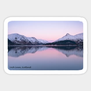 Winter sunset over Loch Leven, Scotland Sticker